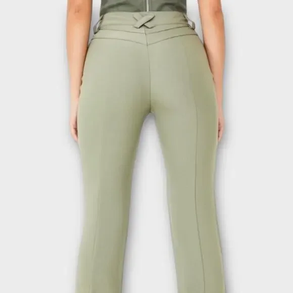 I AM GIA Valencia high waisted flare cargo zipper pants olive green size medium - Picture 3 of 10